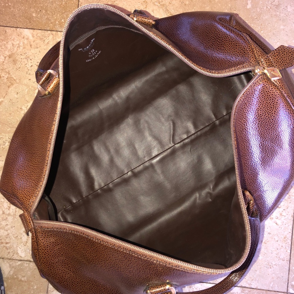 I Santi VTG Pebble Leather Duffel Bag Weekender ๐ผ - Picture 8 of 12